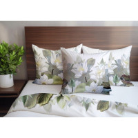 Saténové povlečení NOBILE Lekníny - bílé - 140x200 cm