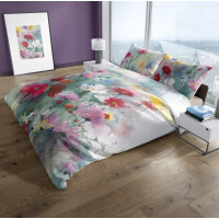 Saténové povlečení NOBILE Pastelové květy - tyrkysové - 220x200 cm