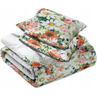 Saténové povlečení NOBILE Rozkvetlá louka - bílé - 140x200 cm