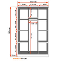 Šatní skříň SMYK 120 - šedá/bílá (více variant)