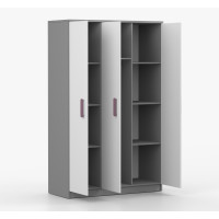 Šatní skříň SMYK 120 - šedá/bílá (více variant)