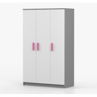 Šatní skříň SMYK 120 - šedá/bílá (více variant)