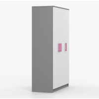 Šatní skříň SMYK 120 - šedá/bílá (více variant)