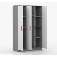 Šatní skříň SMYK 120 - šedá/bílá (více variant)