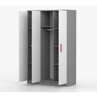 Šatní skříň SMYK 120 - šedá/bílá (více variant)