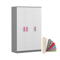 Šatní skříň SMYK 120 - šedá/bílá (více variant)