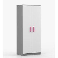 Šatní skříň SMYK 80 - šedá/bílá (více variant)