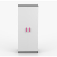 Šatní skříň SMYK 80 - šedá/bílá (více variant)