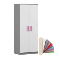 Šatní skříň SMYK 80 - šedá/bílá (více variant)