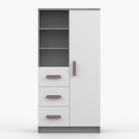 Regál SMYK - šedý/bílý (více variant)