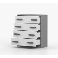 Komoda SCOUT - šedá/bílá (více variant)