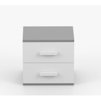 Noční stolek SCOUT - šedý/bílý (více variant)
