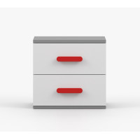 Noční stolek SCOUT - šedý/bílý (více variant)