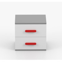 Noční stolek SCOUT - šedý/bílý (více variant)