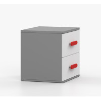 Noční stolek SCOUT - šedý/bílý (více variant)