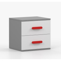 Noční stolek SCOUT - šedý/bílý (více variant)