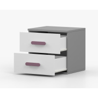 Noční stolek SCOUT - šedý/bílý (více variant)