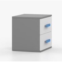 Noční stolek SCOUT - šedý/bílý (více variant)