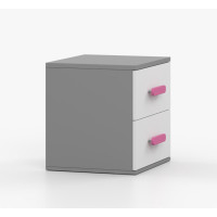 Noční stolek SCOUT - šedý/bílý (více variant)