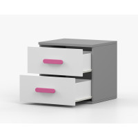 Noční stolek SCOUT - šedý/bílý (více variant)