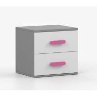 Noční stolek SCOUT - šedý/bílý (více variant)
