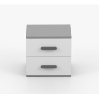 Noční stolek SCOUT - šedý/bílý (více variant)