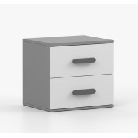 Noční stolek SCOUT - šedý/bílý (více variant)