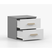 Noční stolek SCOUT - šedý/bílý (více variant)