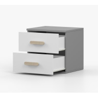 Noční stolek SCOUT - šedý/bílý (více variant)
