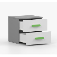 Noční stolek SCOUT - šedý/bílý (více variant)