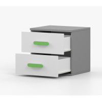 Noční stolek SCOUT - šedý/bílý (více variant)