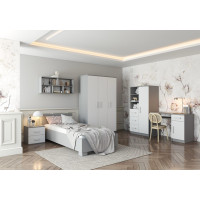 Šatní skříň SCOUT 120 - šedá/bílá (více variant)