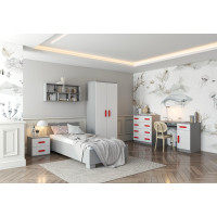 Noční stolek SCOUT - šedý/bílý (více variant)