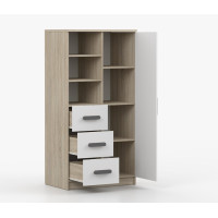 Regál SCOUT - dub sonoma/bílý (více variant)