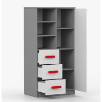 Regál SCOUT - šedý/bílý (více variant)