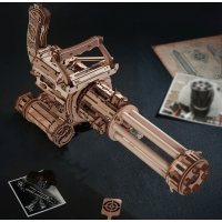 ROBOTIME Rokr 3D dřevěné puzzle Rotační kulomet 412 dílků