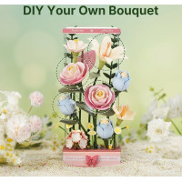 ROBOTIME Rokr Floral Art: 3D puzzle Modrá růže 37 dílků