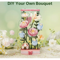 ROBOTIME Rokr Floral Art: 3D puzzle Růžová kamélie 37 dílků