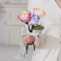 ROBOTIME Rokr Floral Art: 3D puzzle Světle růžová kamélie 37 dílků