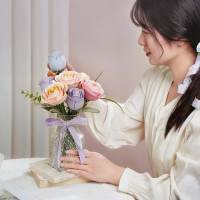 ROBOTIME Rokr Floral Art: 3D puzzle Zelená růže 37 dílků