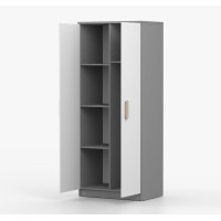 Šatní skříň SCOUT 80 - šedá/bílá (více variant)