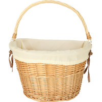 Proutěný košík RALLEX na řídítka jízdního kola - přírodní/bílý