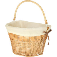 Proutěný košík RALLEX na řídítka jízdního kola - přírodní/bílý