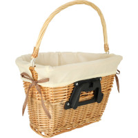 Proutěný košík RALLEX na řídítka jízdního kola - přírodní/bílý