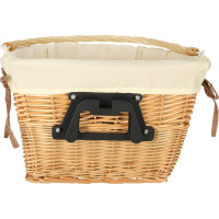 Proutěný košík RALLEX na řídítka jízdního kola - přírodní/bílý