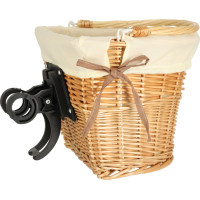 Proutěný košík RALLEX na řídítka jízdního kola - přírodní/bílý