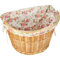 Proutěný košík RALLEX na řídítka jízdního kola - přírodní/květovaný