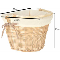 Proutěný košík RALLEX na řídítka jízdního kola - přírodní/bílý