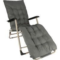 Zahradní lehátko LUARO s polštářem - šedé