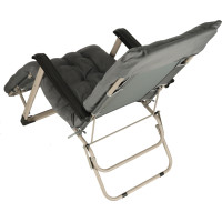 Zahradní lehátko LUARO s polštářem - šedé